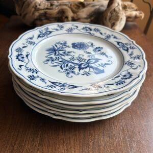 6 Vintage Blue Danube Salad Plate Blue Onion Design China Dinnerware
